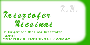 krisztofer micsinai business card